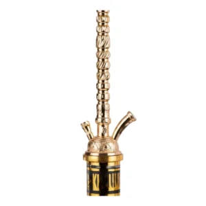 Cachimba Khalil Mamoon Balha egipcia hecha a mano en bronce, cobre y acero inoxidable con cazoleta de barro rojo