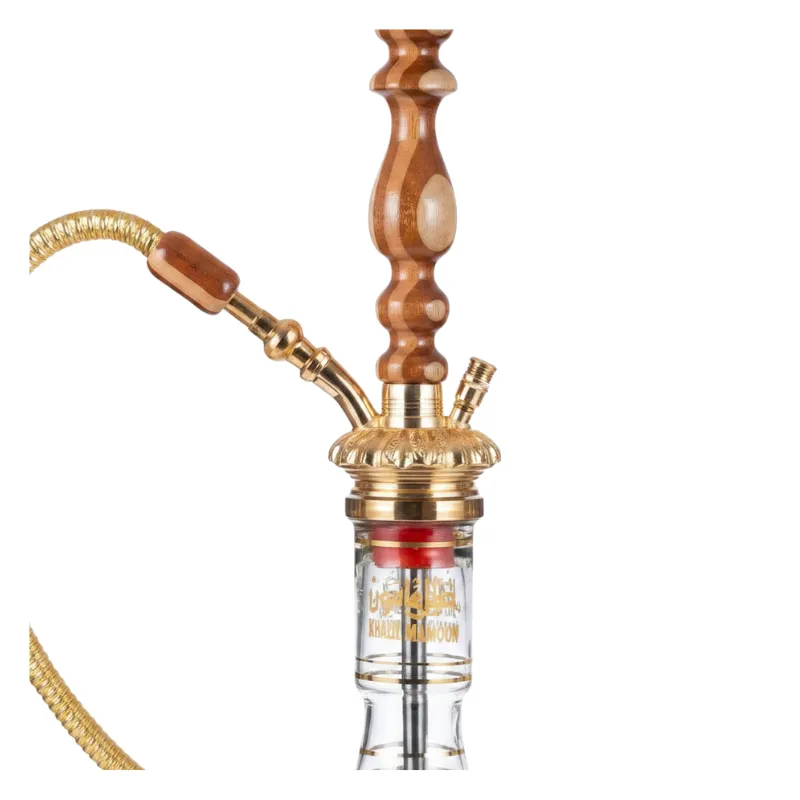 Cachimba Khalil Mamoon Old Cedar egipcia hecha a mano en bronce, cobre y acero inoxidable con base tradicional