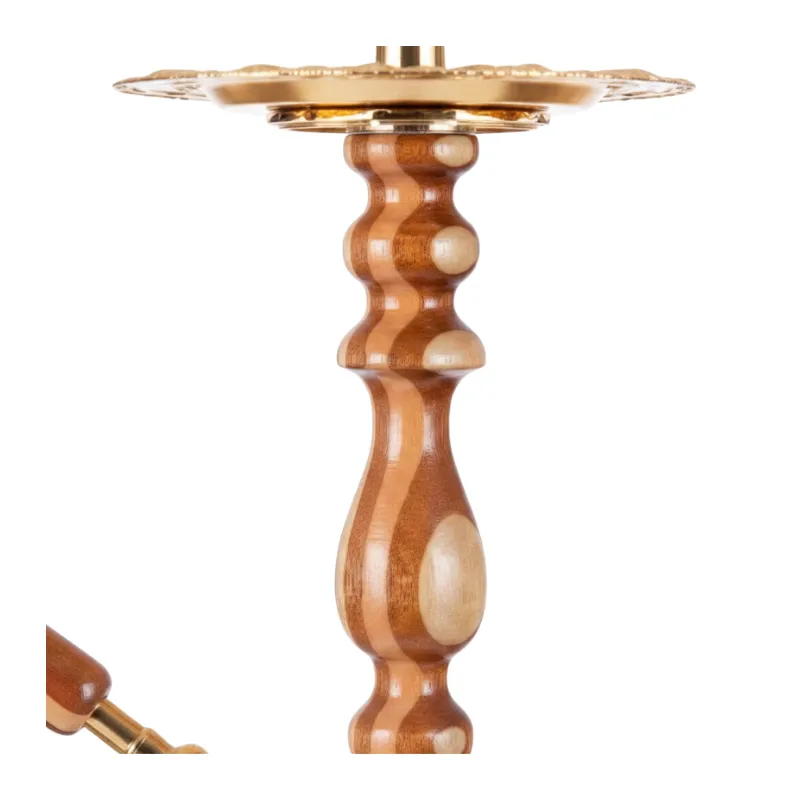 Cachimba Khalil Mamoon Old Cedar egipcia hecha a mano en bronce, cobre y acero inoxidable con base tradicional