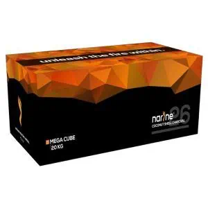Carbón Narine 26mm 20 kilos en caja exclusiva con 20 paquetes individuales de 1 kg para máximo poder calorífico y larga duración en The Good Shisha