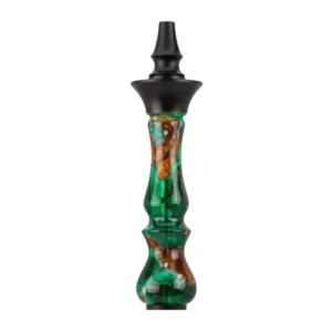 Nayb 2.0 Up Down Wood Esmeralda cachimba brasileña artesanal en acero inoxidable, resina verde esmeralda y madera con doble sistema de purgas