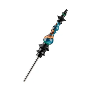 Regal Hookah Bishop All Blue Glitter Manzanita en acero inoxidable y aluminio aeroespacial diagonal