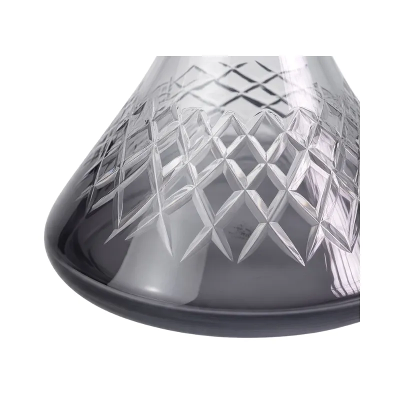 Base Clasic Ice Black de cristal negro tallado a mano