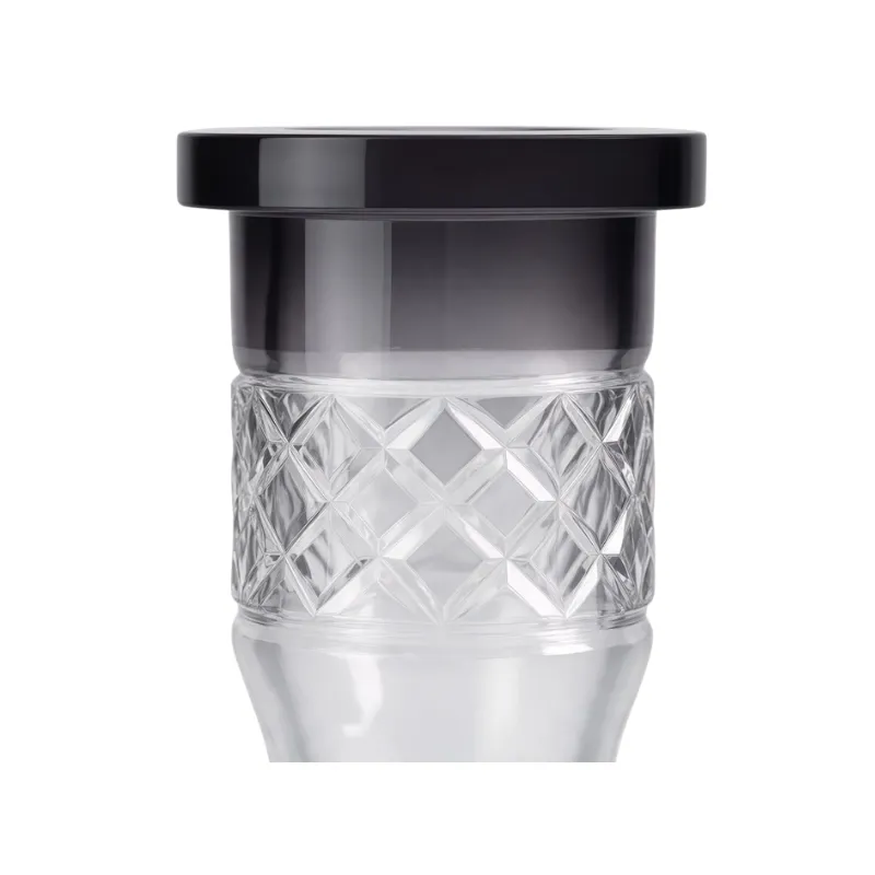 Base Clasic Ice Black de cristal negro tallado a mano
