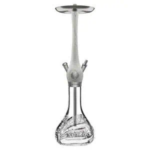 Wookah Mastercut Comet White Nox en madera maciza y acero V2A con base de cristal soplada a mano