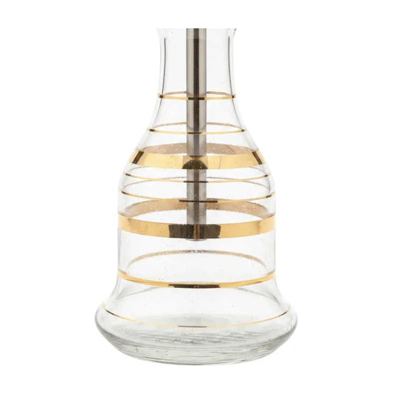 Cachimba El Nefes Mini Moon turca artesanal de 57 cm con cuerpo en latón fundido, tubo de cobre en el tiro, base de cristal, plato de metal, pinzas pequeñas y juego de gomas en The Good Shisha