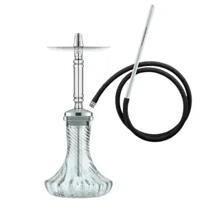 Cachimba Honey Sigh Mini Urban rusa de 50 cm construida completamente en acero inoxidable con estilo moderno y elegante, base incluida, manguera de silicona y boquilla de acero inoxidable original de la marca en The Good Shisha