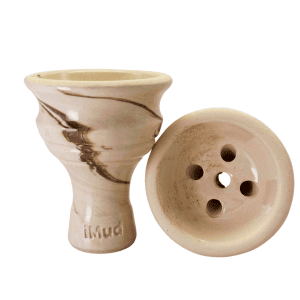 Cazoleta Mud iMud tradicional con estética de mármol en barros negro y blanco