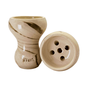 Cazoleta Mud iTurk tradicional con estética de mármol en barros negro y blanco