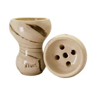 Cazoleta Mud iTurk tradicional con estética de mármol en barros negro y blanco