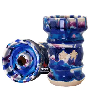 Cazoleta Ferocious Polaris Bowl de barro blanco con diseño de doble estrella