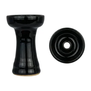 Cazoleta Tangiers Pico Bowl Black phunnel estrecho en barro blanco chamotado