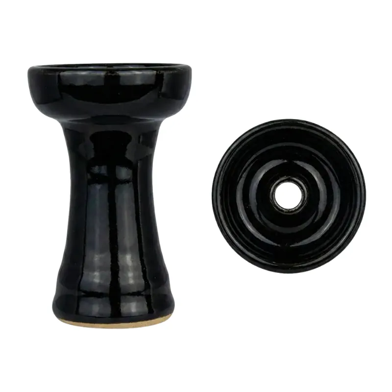 Cazoleta Tangiers Pico Bowl Black phunnel estrecho en barro blanco chamotado