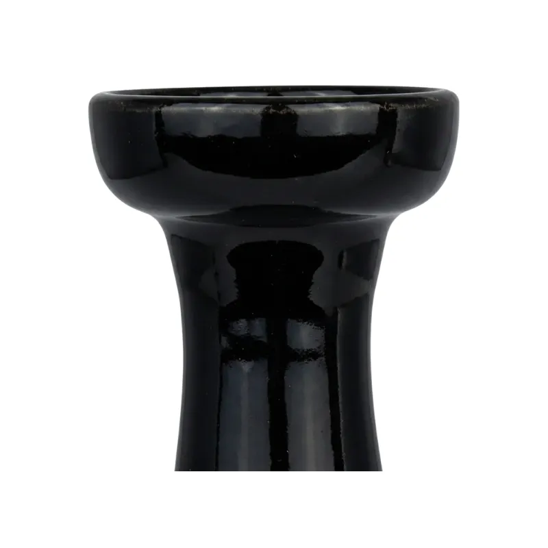 Cazoleta Tangiers Pico Bowl Black phunnel estrecho en barro blanco chamotado