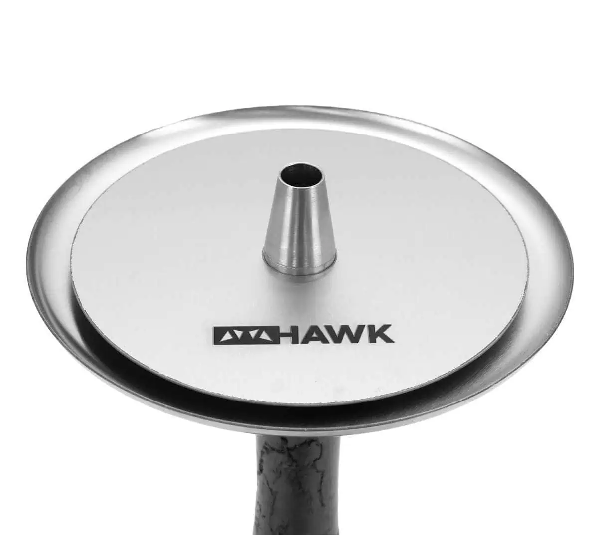 Cachimba Hawk Hookah One rusa premium exclusiva en The Good Shisha en acero inoxidable V2A, cámara de poliacetal, mástil de madera natural tratado, pionera mundial en sistema de purga por el plato, con base, manguera, boquilla V2A y boquilla de madera incluidas
