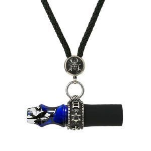 Boquilla Japona Hookah Samurai en resina premium con ornamentos samurái y caja de madera blue