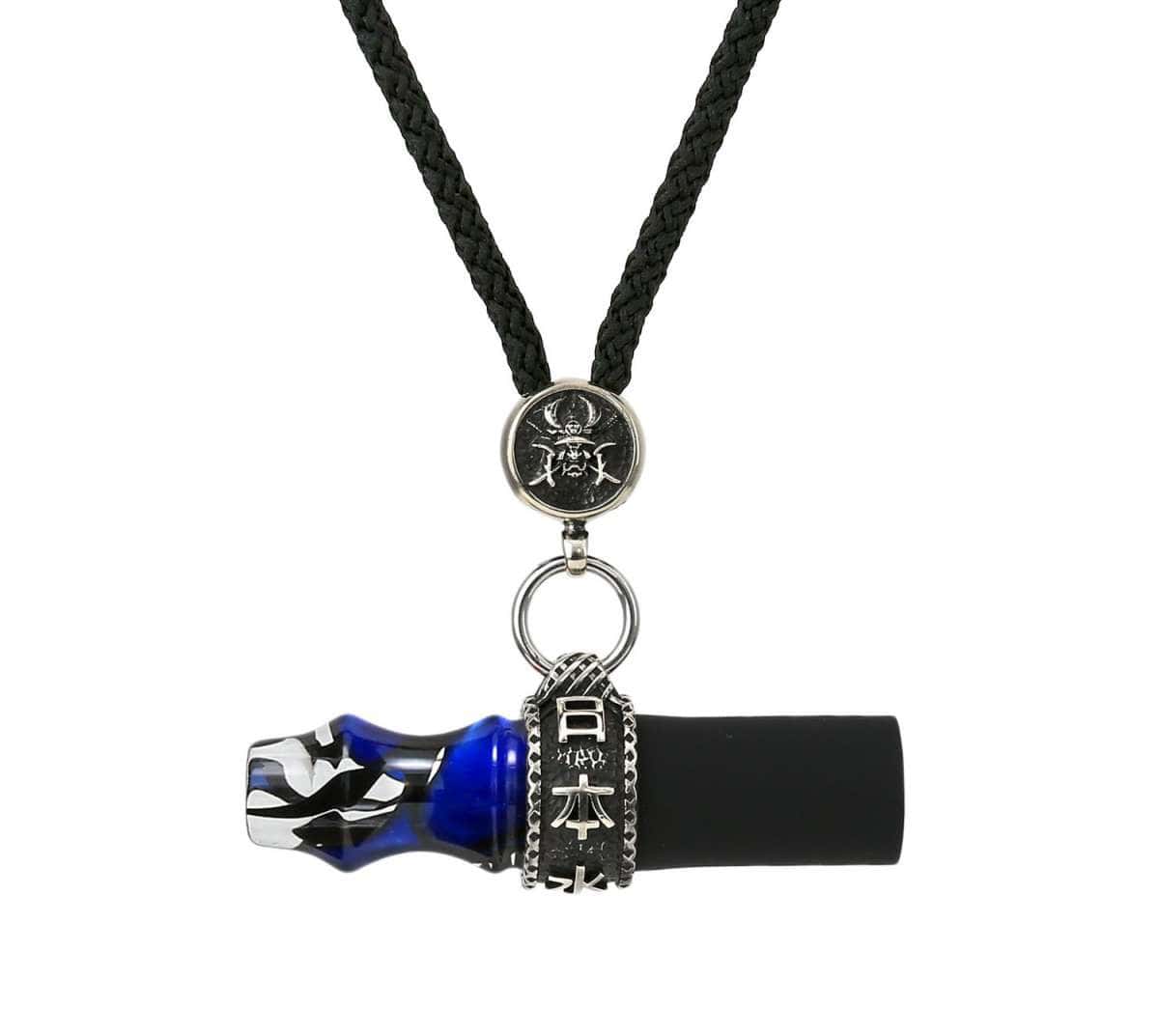 Boquilla Japona Hookah Samurai en resina premium con ornamentos samurái y caja de madera blue