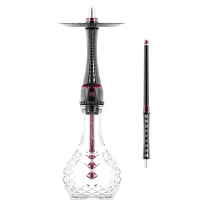 Cachimba Maxx Royal rusa de Blade Hookah en acero inoxidable con purga horizontal y base tallada Jescken Drop de Caesar