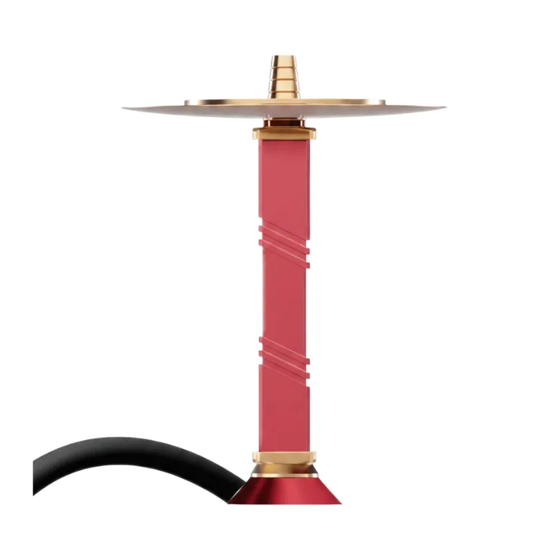 Cachimba Illicit Hookah XI rusa de lujo de 55 cm fabricada en acero AISI 304 con recubrimiento PVD y cámara y embellecedor en aluminio anodizado de grado quirúrgico, difusor regulable, peso de 3 kg, mástil, plato, boquilla, manguera, base y juntas incluidas en The Good Shisha