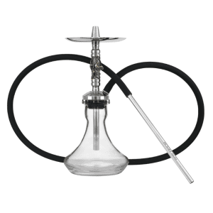 Cachimba Honey Sigh Mini Exclusive edición limitada rusa fabricada en acero inoxidable de primera calidad europea con inserto decorativo artesanal reproduciendo figuras extravagantes, tiro medio, purga vertical estilo ruso, base, plato, boquilla acero inox y manguera silicona Soft Touch en The Good Shisha