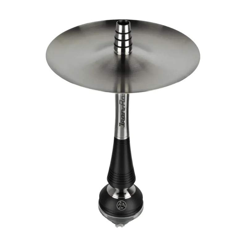 Cachimba Iron Rose Ultra rusa premium fabricada en acero inoxidable V2A y poliacetal sin necesidad de junta de goma para acoplar la cazoleta, con difusor regulable en el tubo de inmersión, base rusa, manguera de silicona y boquilla incluidas en The Good Shisha