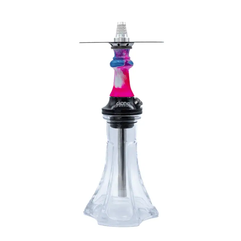 Cachimba Diana Hookah Mikro portátil de 35 cm en acero inoxidable y aluminio con mástil de resina personalizable y sistema de purga innovador en The Good Shisha