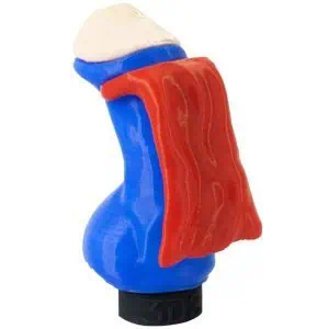 Boquilla personal 3D Super Calvorota con capa de superhéroe