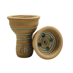 Cazoleta HC Pug de barro blanco con chamota americana y diseño tipo turco