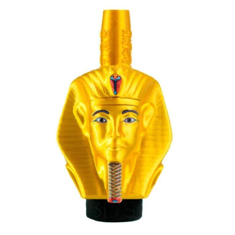 Boquilla personal 3D Faraón dorada para cachimba