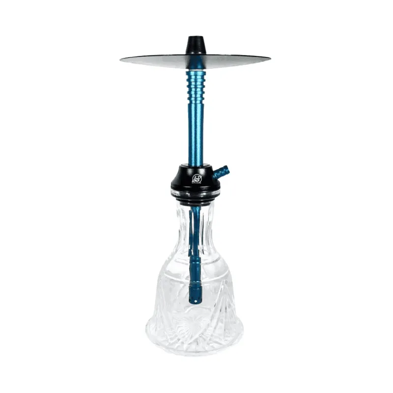 Pack cachimba Helium Nova de aluminio con base tallada, hornillo eléctrico, cazoleta de calidad, gestor de calor, manguera, pinzas y carbón en The Good Shisha