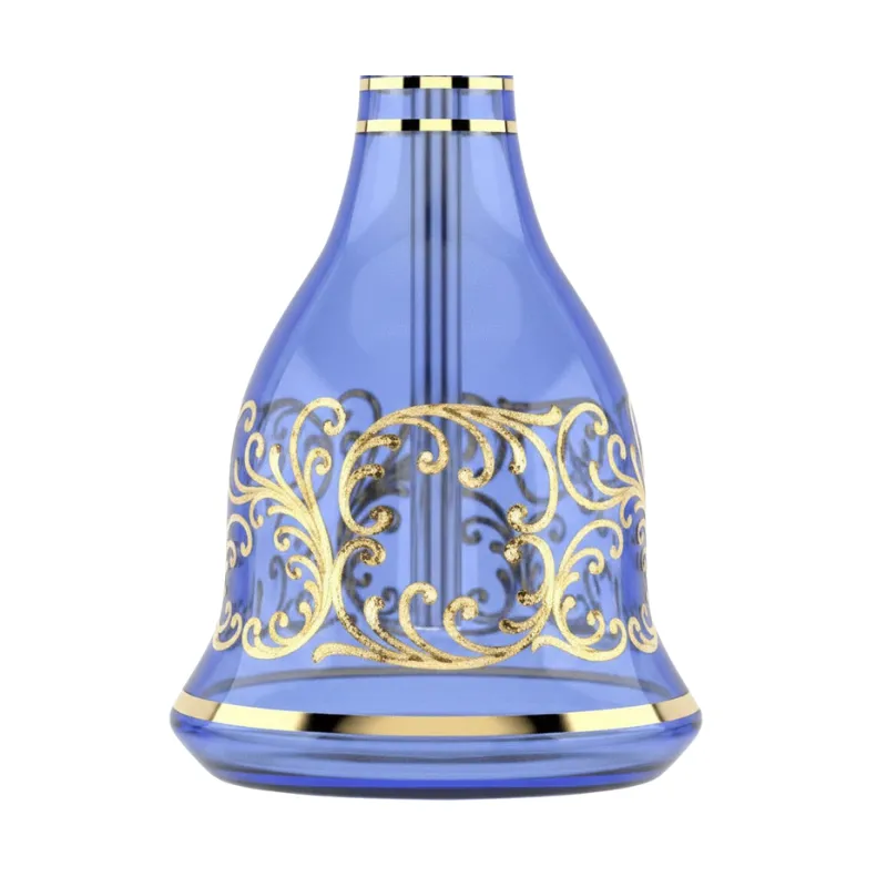 Cachimba MIG Tradi Mini Blue Gold de latón con base de cristal de bohemia