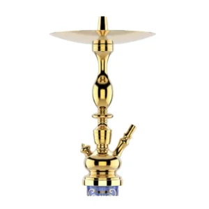 Cachimba MIG Tradi Mini Blue Gold de latón con base de cristal de bohemia