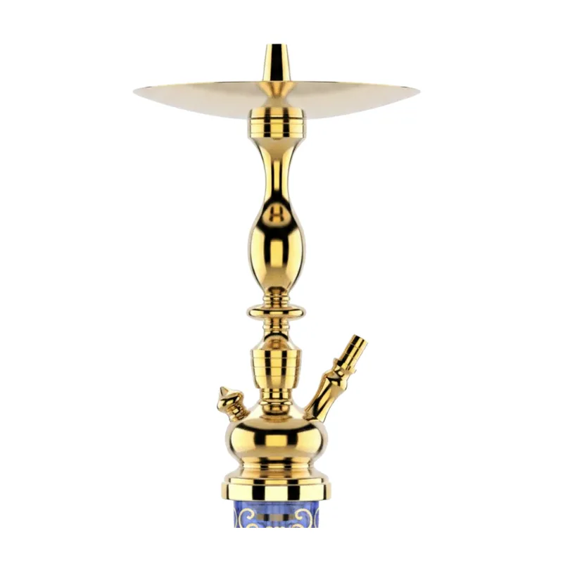 Cachimba MIG Tradi Mini Blue Gold de latón con base de cristal de bohemia