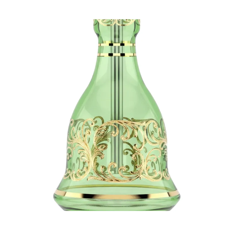 Cachimba MIG Tradi Mini Green Gold de latón con base de cristal de bohemia