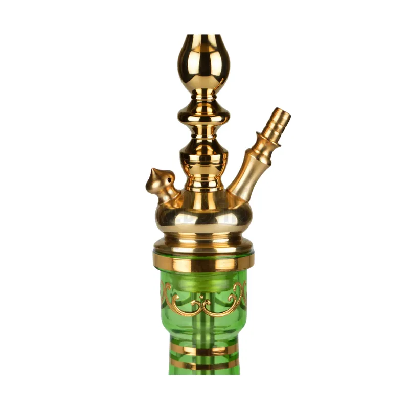 Cachimba MIG Tradi Mini Green Gold de latón con base de cristal de bohemia