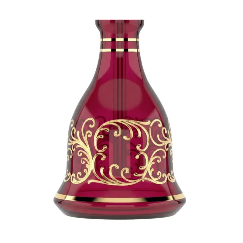 Cachimba MIG Tradi Mini Red Gold de latón con base de cristal de bohemia