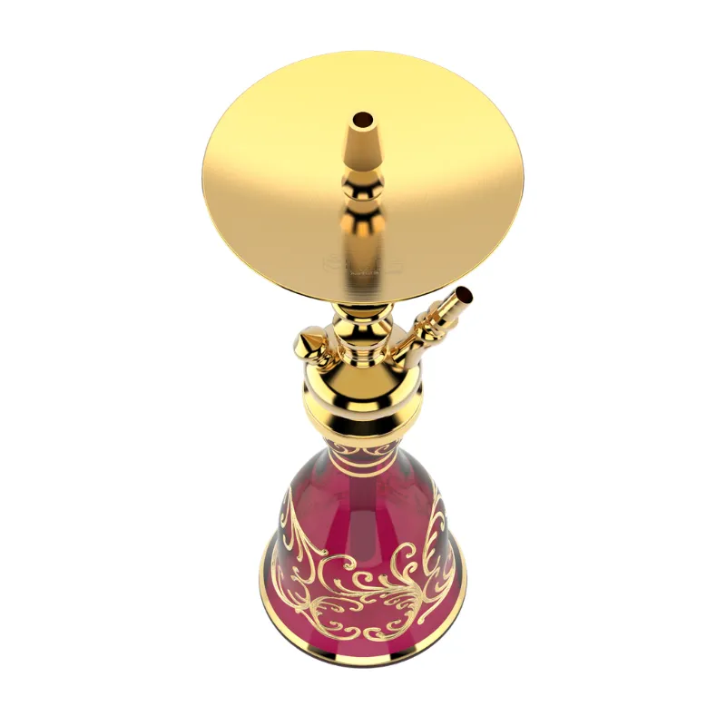 Cachimba MIG Tradi Mini Red Gold de latón con base de cristal de bohemia