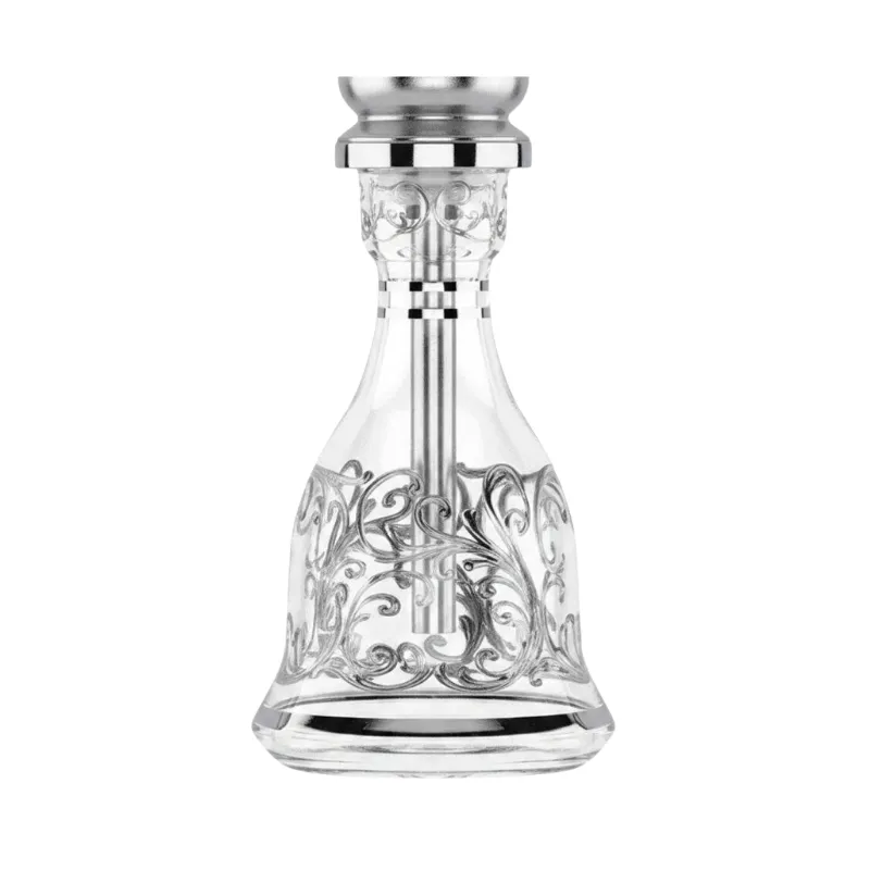 Cachimba MIG Tradi Nano V2A de acero inoxidable con base de cristal de bohemia
