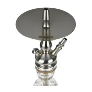 Cachimba MIG Tradi Mini V2A de acero inoxidable con base de cristal de bohemia