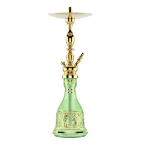 Cachimba MIG Tradi Mini Green Gold de latón con base de cristal de bohemia