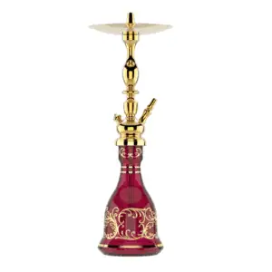 Cachimba MIG Tradi Mini Red Gold de latón con base de cristal de bohemia