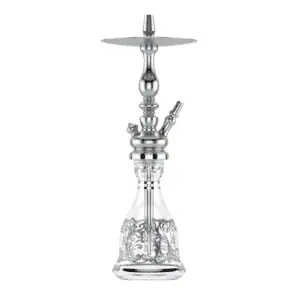 Cachimba MIG Tradi Mini V2A de acero inoxidable con base de cristal de bohemia