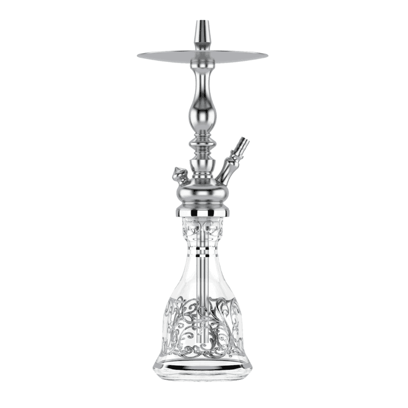 Cachimba MIG Tradi Mini V2A de acero inoxidable con base de cristal de bohemia