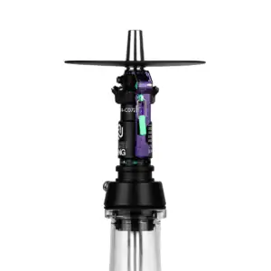 Cachimba Amotion Flash Bang Grape alemana de 40 cm con mástil de más de 30 piezas y plato grabado a láser