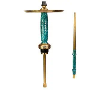 Cachimba DMNT Alkimia Pro española de 47 cm en acero inoxidable de alta calidad con sistema de purga efecto hilos de humo, difusor regulable, manguera Thunder y boquilla acero inox a juego en The Good Shisha