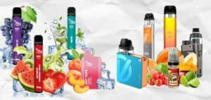 Comparativa visual de pods desechables vs vapeo recargable con dispositivos y sabores destacados