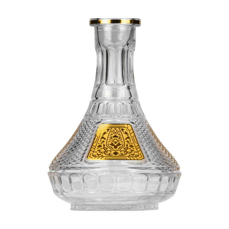Base Rusa Pirámide de cristal con cortes simétricos y diseño elegante para cachimba