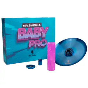 Kit Baby Pro Azul para Mr Shisha Baby con plato distintivo y acero inoxidable V2A