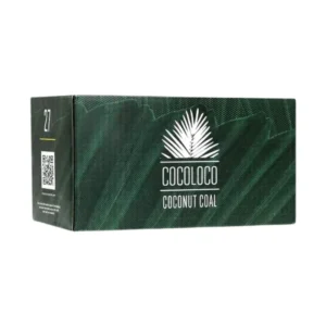Caja 20 kilos Cocoloco 27mm de carbón natural premium de cáscara de coco indonesio en formato cubo 27x27 mm sin aditivos químicos en The Good Shisha