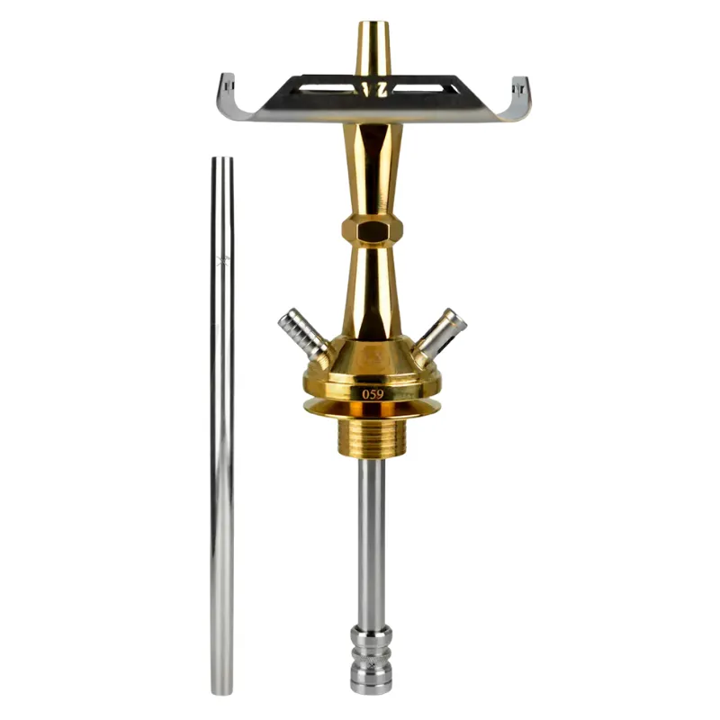Cachimba VZ Brass Mini en acero inoxidable y latón con base rusa mini clear y boquilla original VZ cuerpo